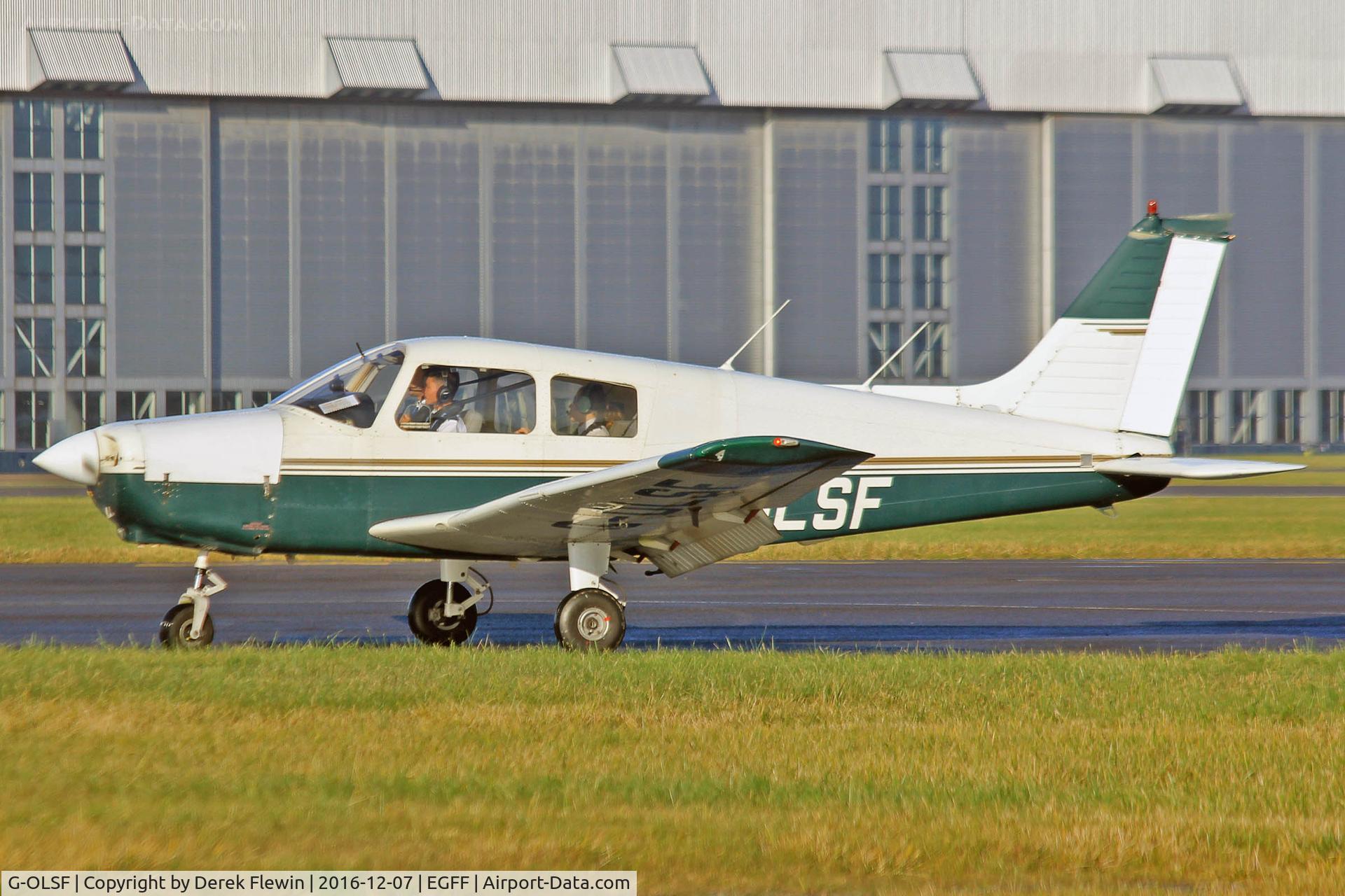 G-OLSF, 1989 Piper PA-28-161 Cadet C/N 2841284, Cadet, Bournemouth Dorset based. Previously N92008, G-OLSF, G-OTYJ, seen taxxing in following landing on runway 12.