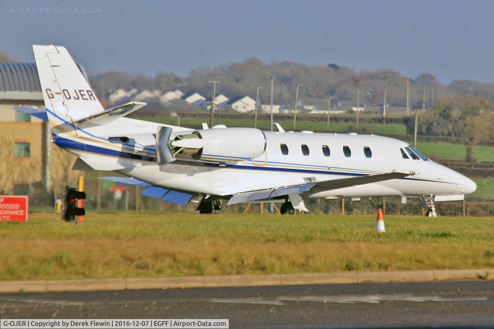 G-OJER, 2013 Cessna 560XL Citation XLS+ C/N 560-6148, Citation XLS+, Gama Aviation Jersy based, call sign Gama 100B. Previously N5013E, seen landing on runway 12 out of Farnborough.