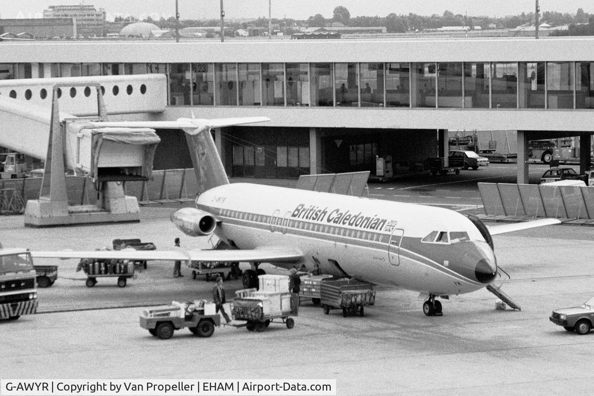 G-AWYR, 1969 BAC 111-501EX One-Eleven C/N BAC.174, BAC One-Eleven of British Caledonian at Schiphol airport, the Netherlands