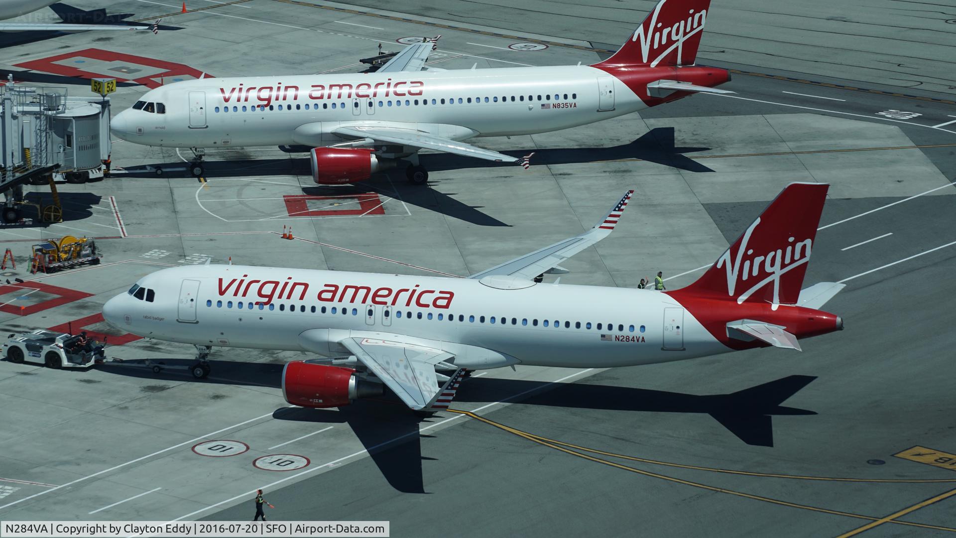N284VA, 2015 Airbus A320-214 C/N 6835, SFO 2016
