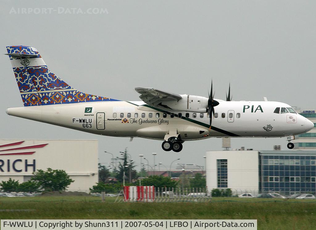 F-WWLU, 2007 ATR 42-500 C/N 663, C/n 0663 - To be AP-BHO - Aircraft destroyed on December, 07 2016 in Pakistan during flight Islamabad-Chintral as PK661