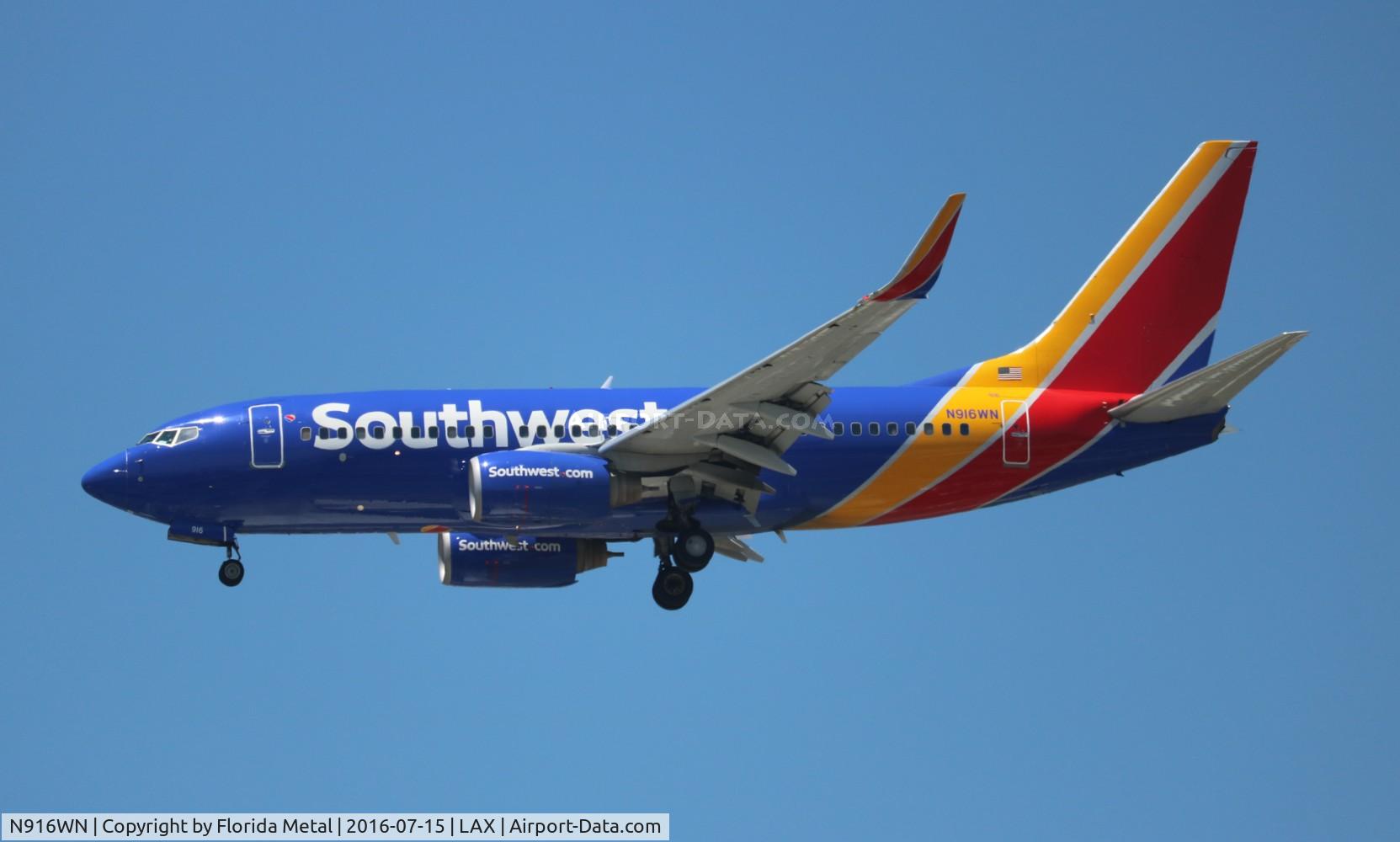 N916WN, 2008 Boeing 737-7H4 C/N 36623, Southwest