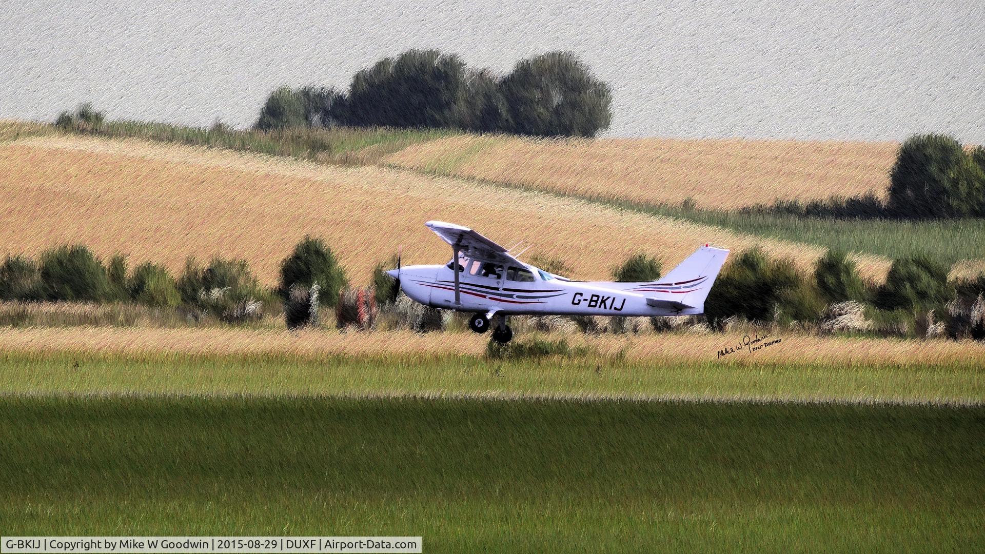G-BKIJ, 1972 Reims F172M Skyhawk Skyhawk C/N 0920, Took this at Duxford in England the day the Hawker Hunter went down at Shoreham Airshow nr Brighton UK.
I liked the picture so much that I spent some time improving it in Corel Photopaint.
