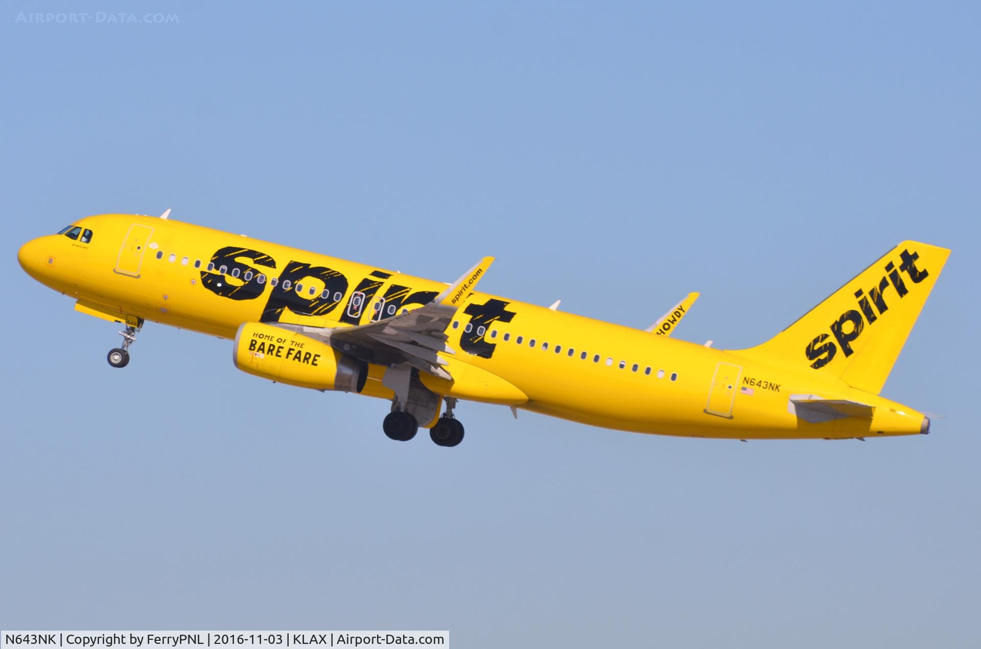 N643NK, 2015 Airbus A320-232 C/N 6616, Spirit A320 taking-off.