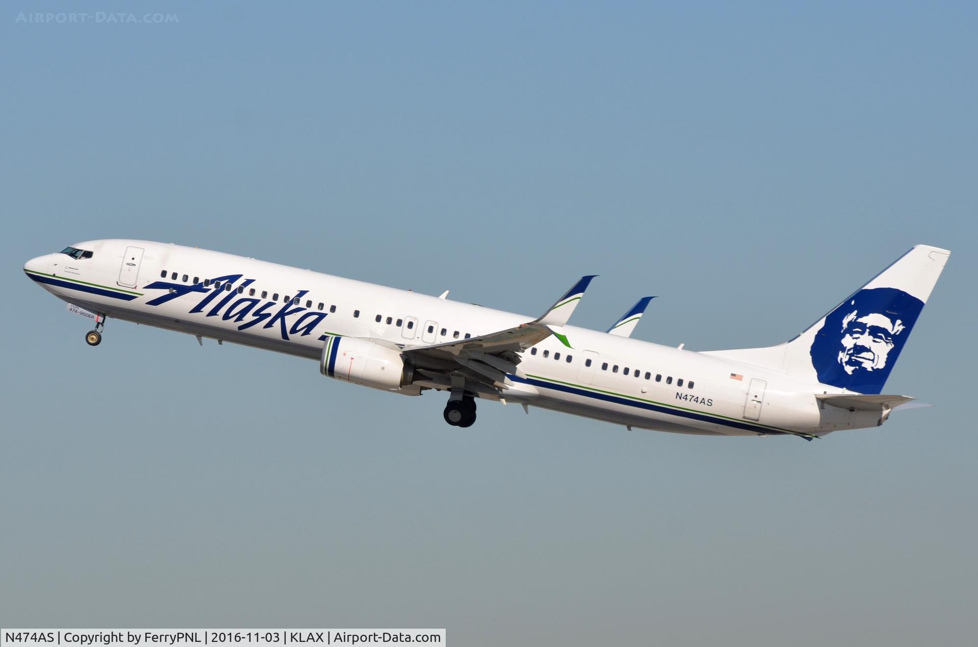 N474AS, 2015 Boeing 737-990/ER C/N 40715, Alaska B739 departing LAX