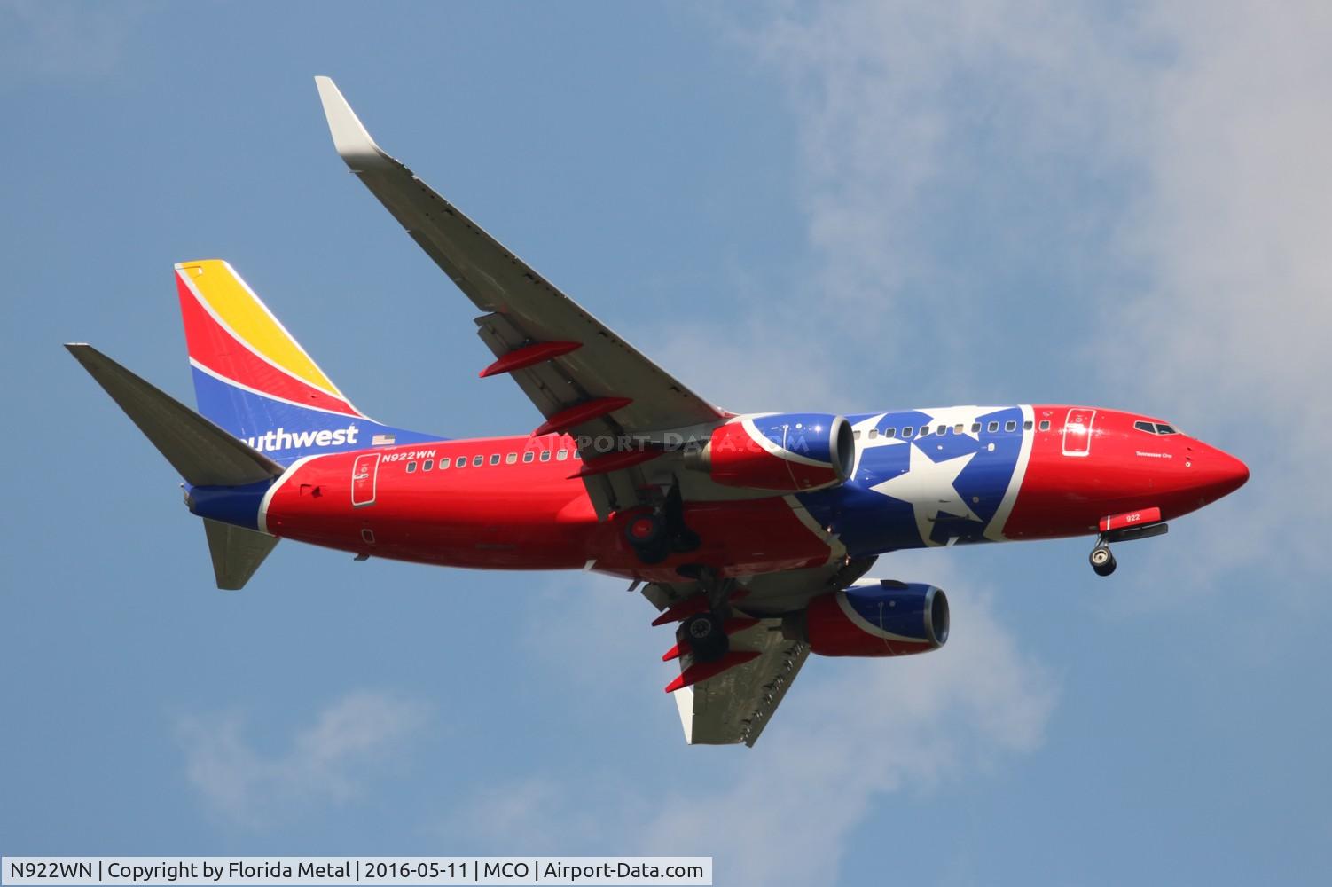 N922WN, 2008 Boeing 737-7H4 C/N 32461, Tennessee One
