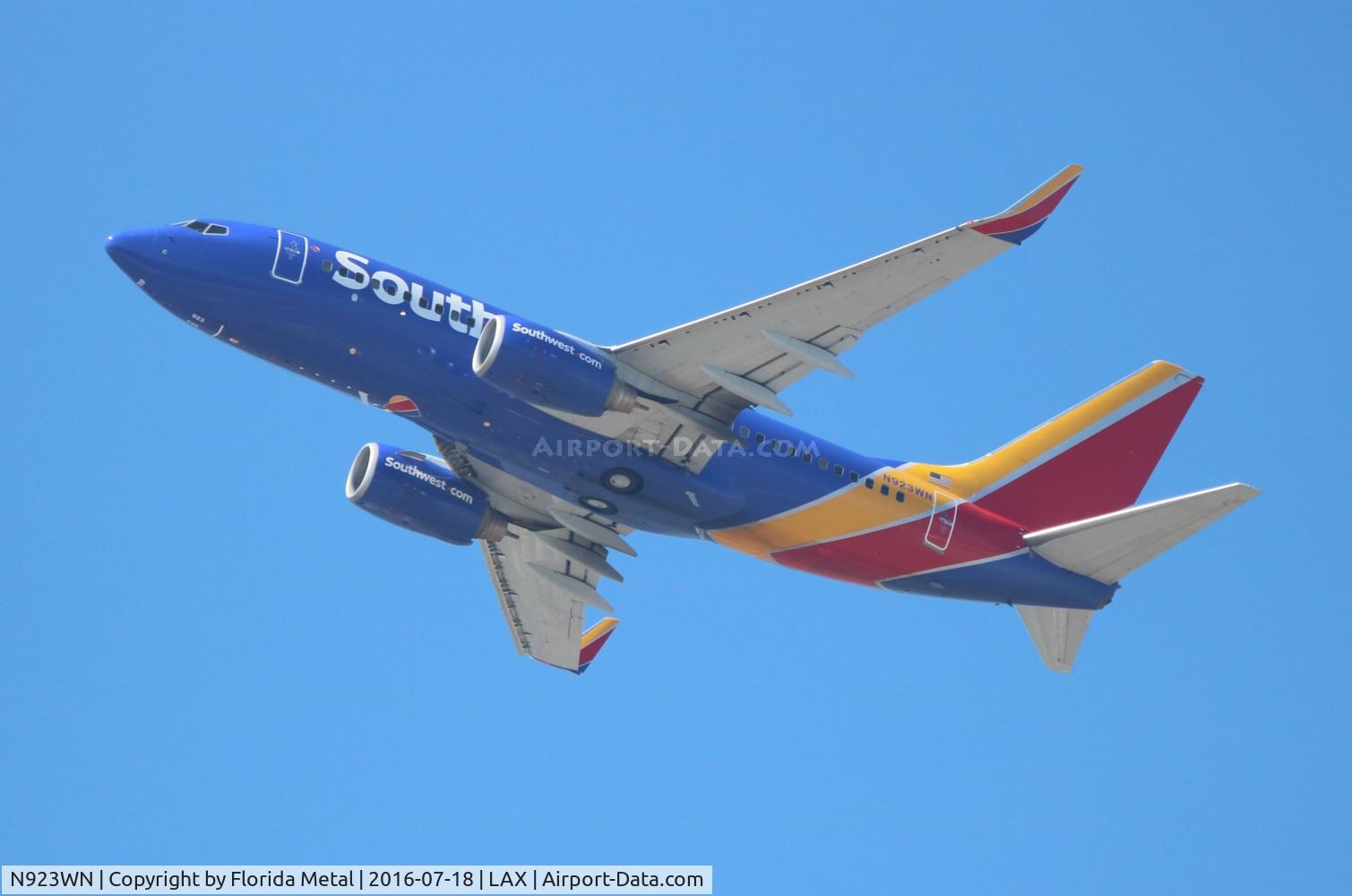 N923WN, 2008 Boeing 737-7H4 C/N 36627, Southwest