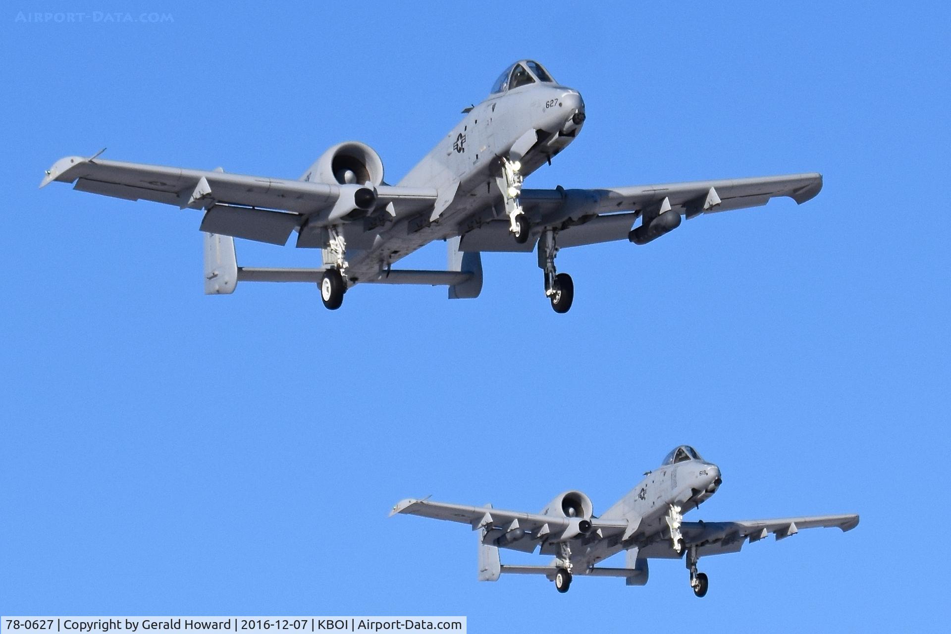 78-0627, 1978 Fairchild Republic A-10C Thunderbolt II C/N A10-0247, On final approach for RWY 10R with 78-0619 in trail.
