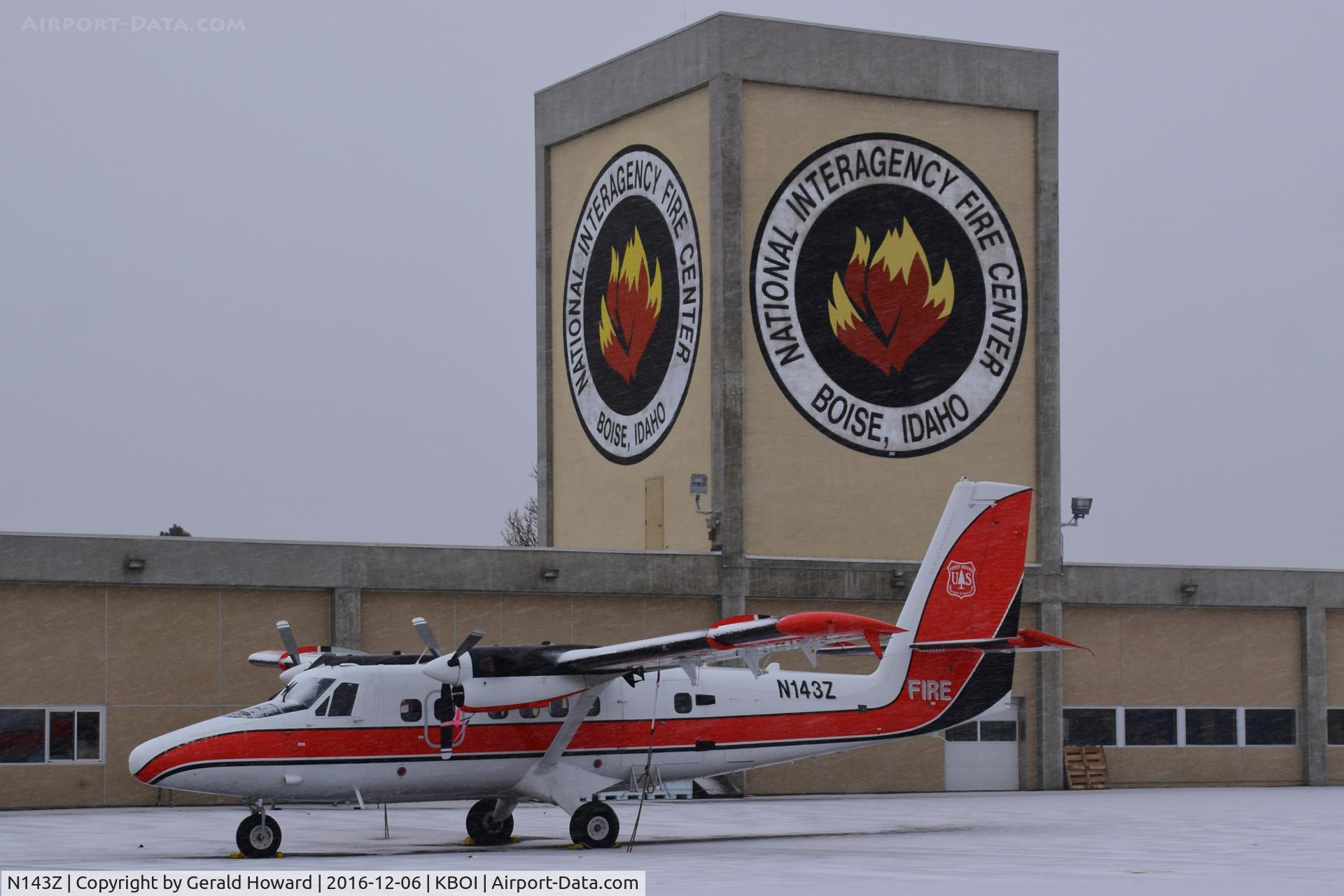 N143Z, 1974 De Havilland Canada DHC-6-300 Twin Otter C/N 437, Smoke jumper aircraft parked on the NIFC ramp. No flying today.