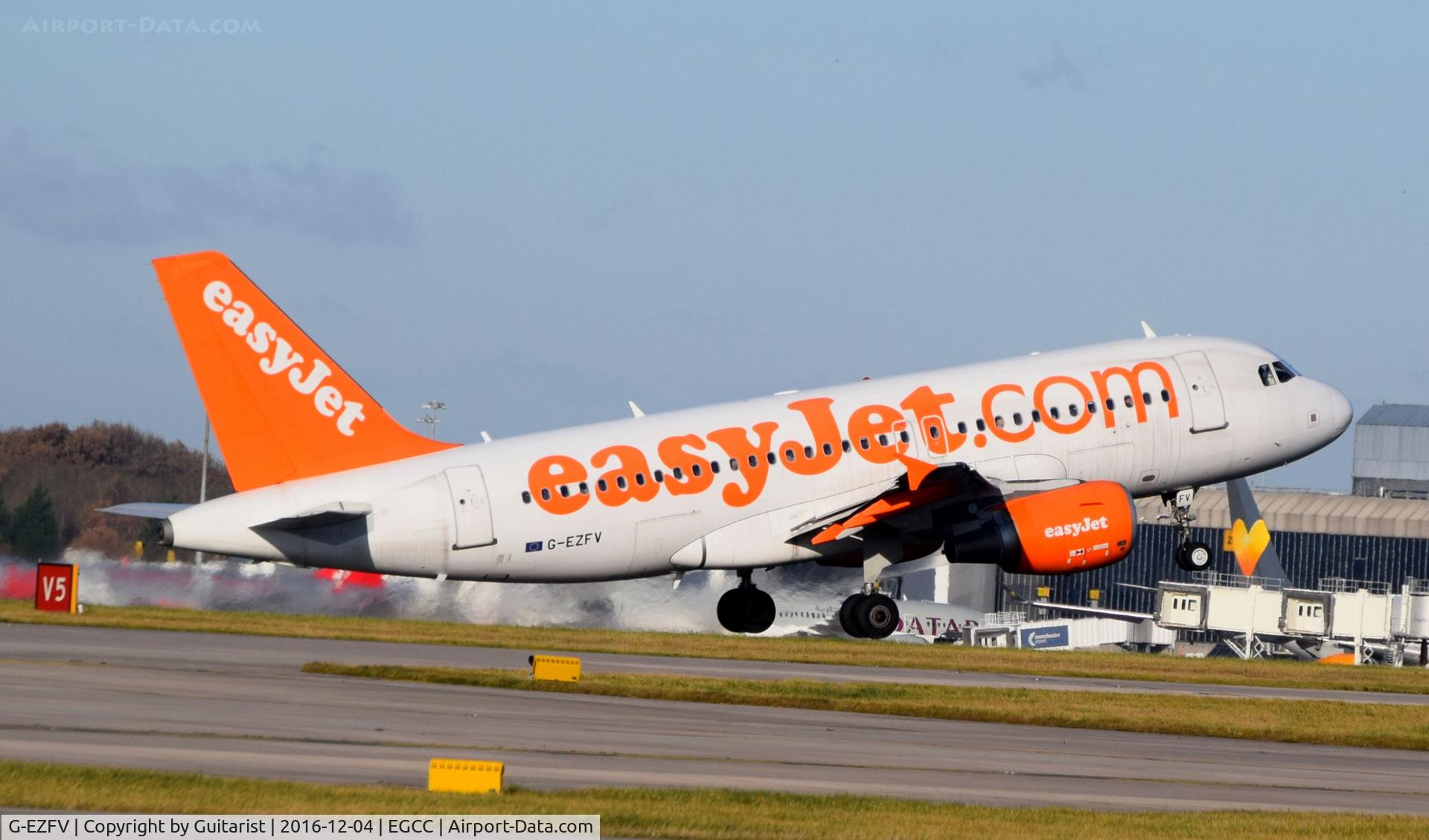 G-EZFV, 2010 Airbus A319-111 C/N 4327, At Manchester