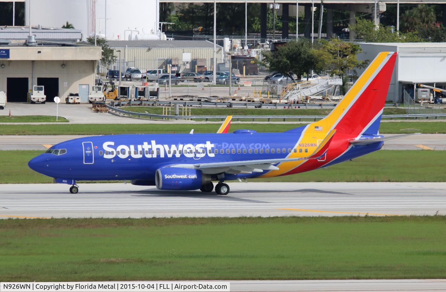 N926WN, 2008 Boeing 737-7H4 C/N 36629, Southwest