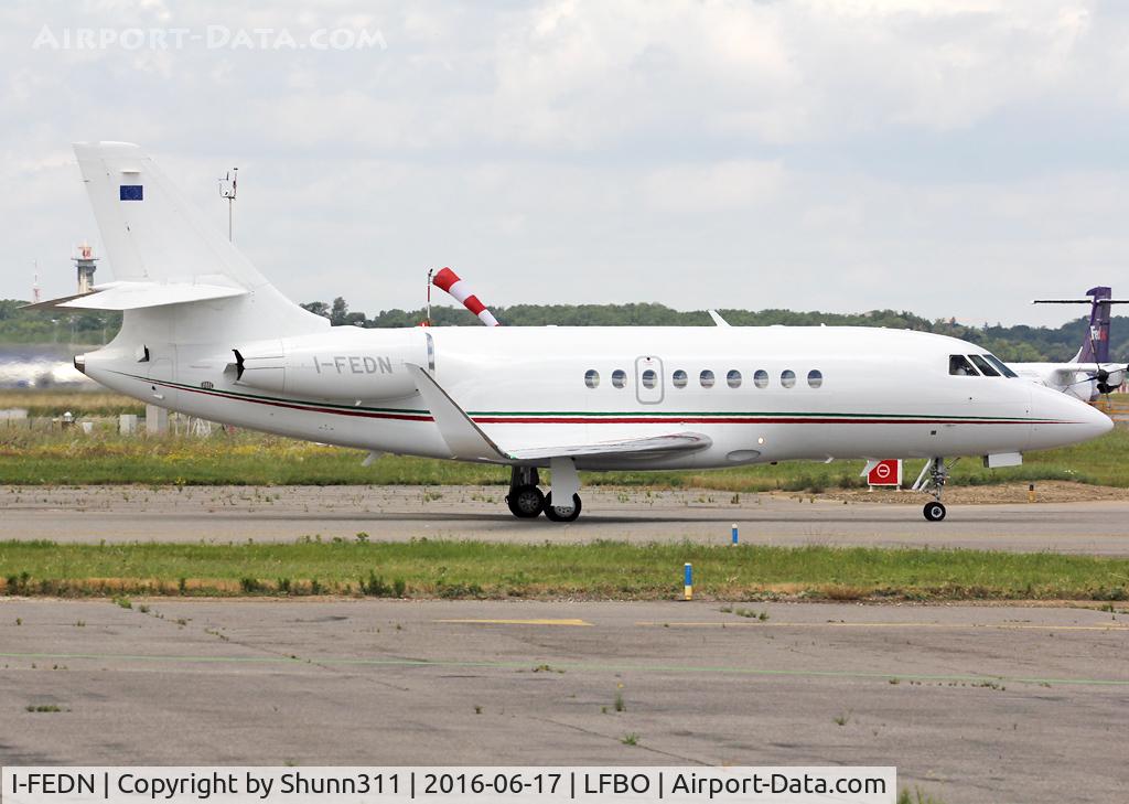 I-FEDN, 2009 Dassault Falcon 2000LX C/N 204, Taxiing to the General Aviation area...