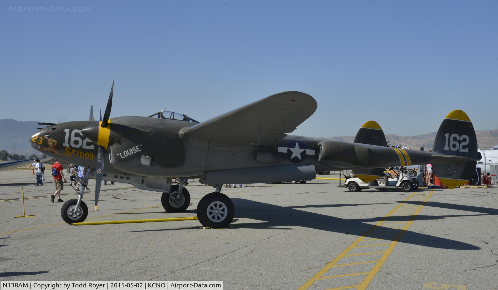N138AM, 1943 Lockheed P-38J Lightning C/N 44-23314, On display at the Planes of Fame Airshow