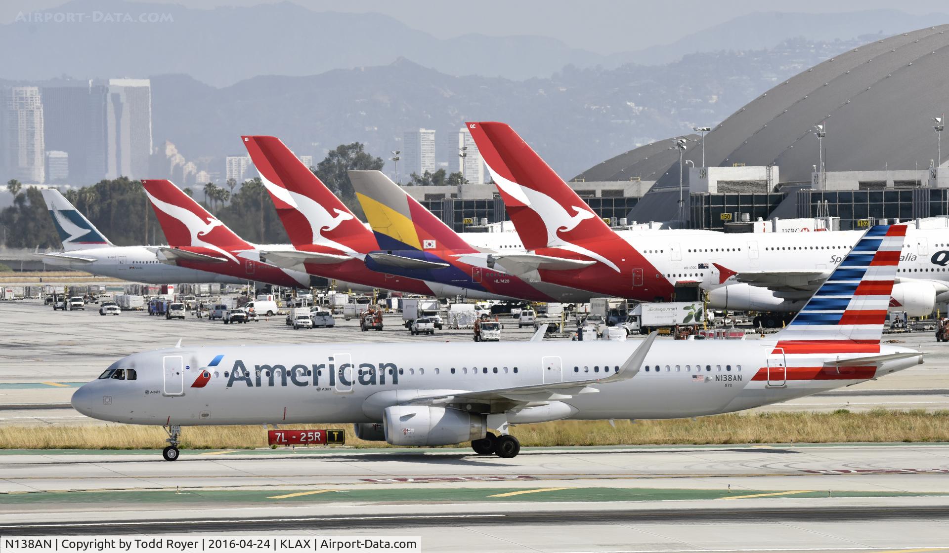 N138AN, 2015 Airbus A321-231 C/N 6650, Arriving at LAX on 25L