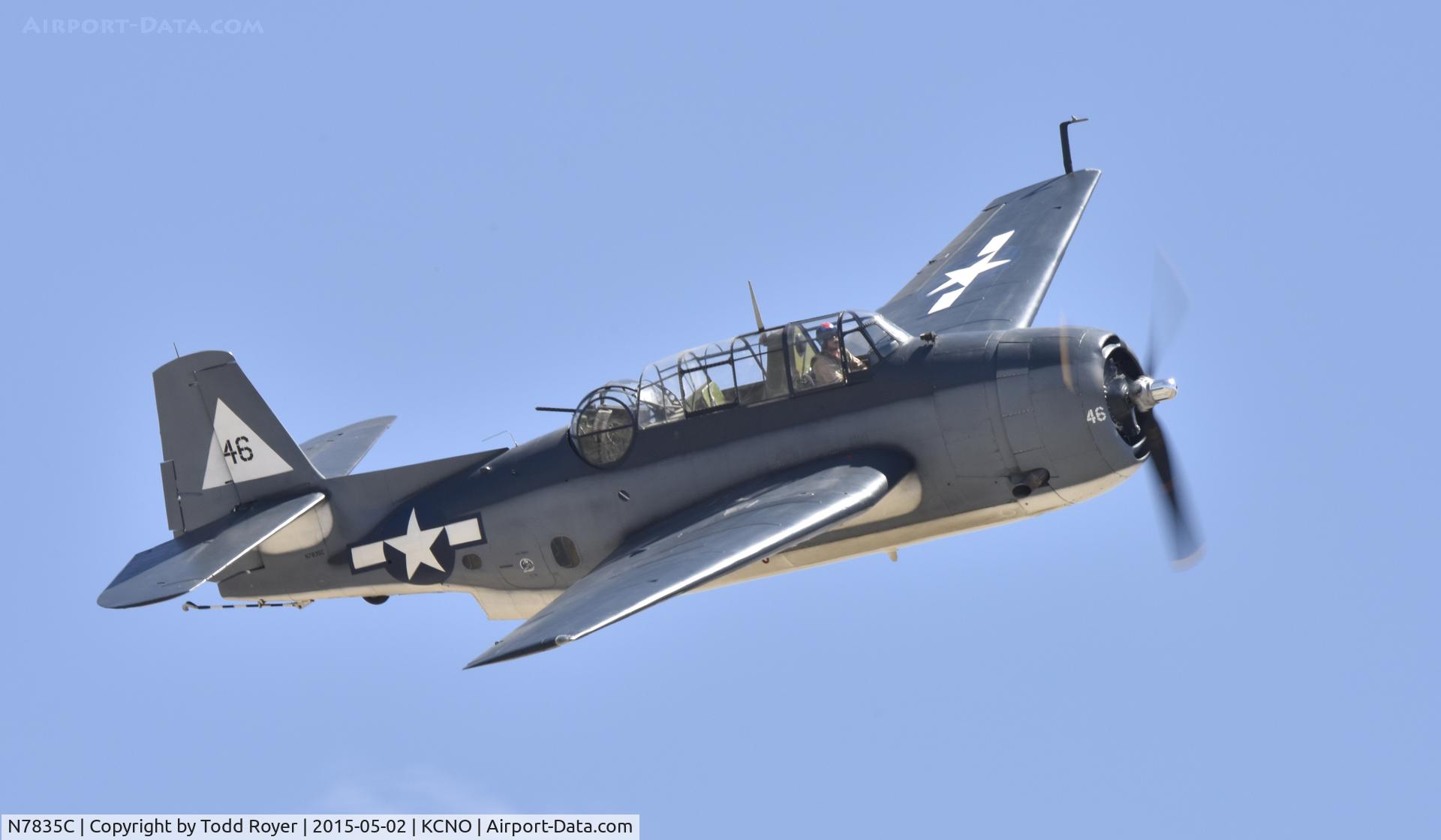 N7835C, Grumman TBM-3E Avenger C/N 7154, Flying at the Planes of Fame Airshow