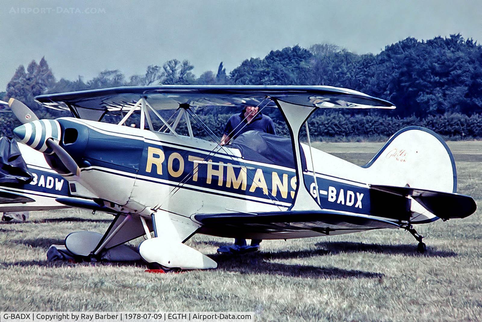 G-BADX, 1972 Aerotek Pitts S-2A Special C/N 2036, Aerotek S-2A Special [2036] Old Warden~G 09/07/1978. From a slide.