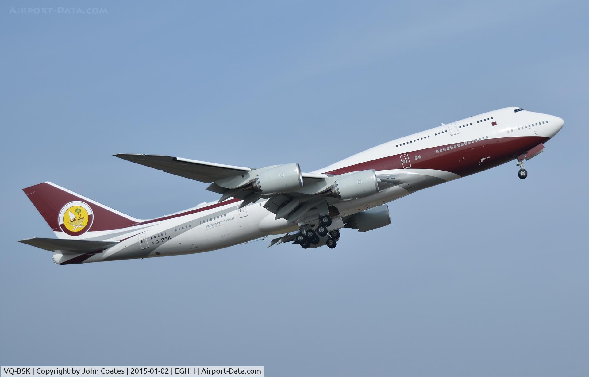 VQ-BSK, 2015 Boeing 747-8ZV BBJ C/N 42096, Departing from 08