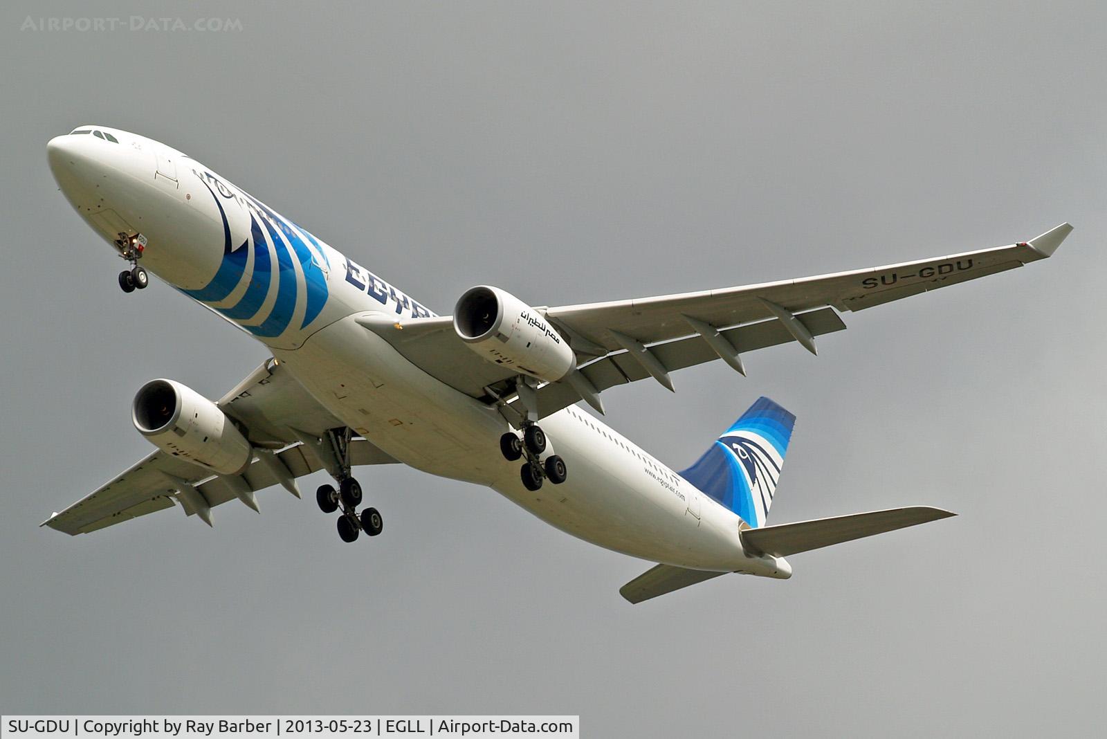SU-GDU, 2011 Airbus A330-343X C/N 1238, Airbus A330-343X [1238] (EgyptAir) Home~G 23/05/2013. On approach 27R.