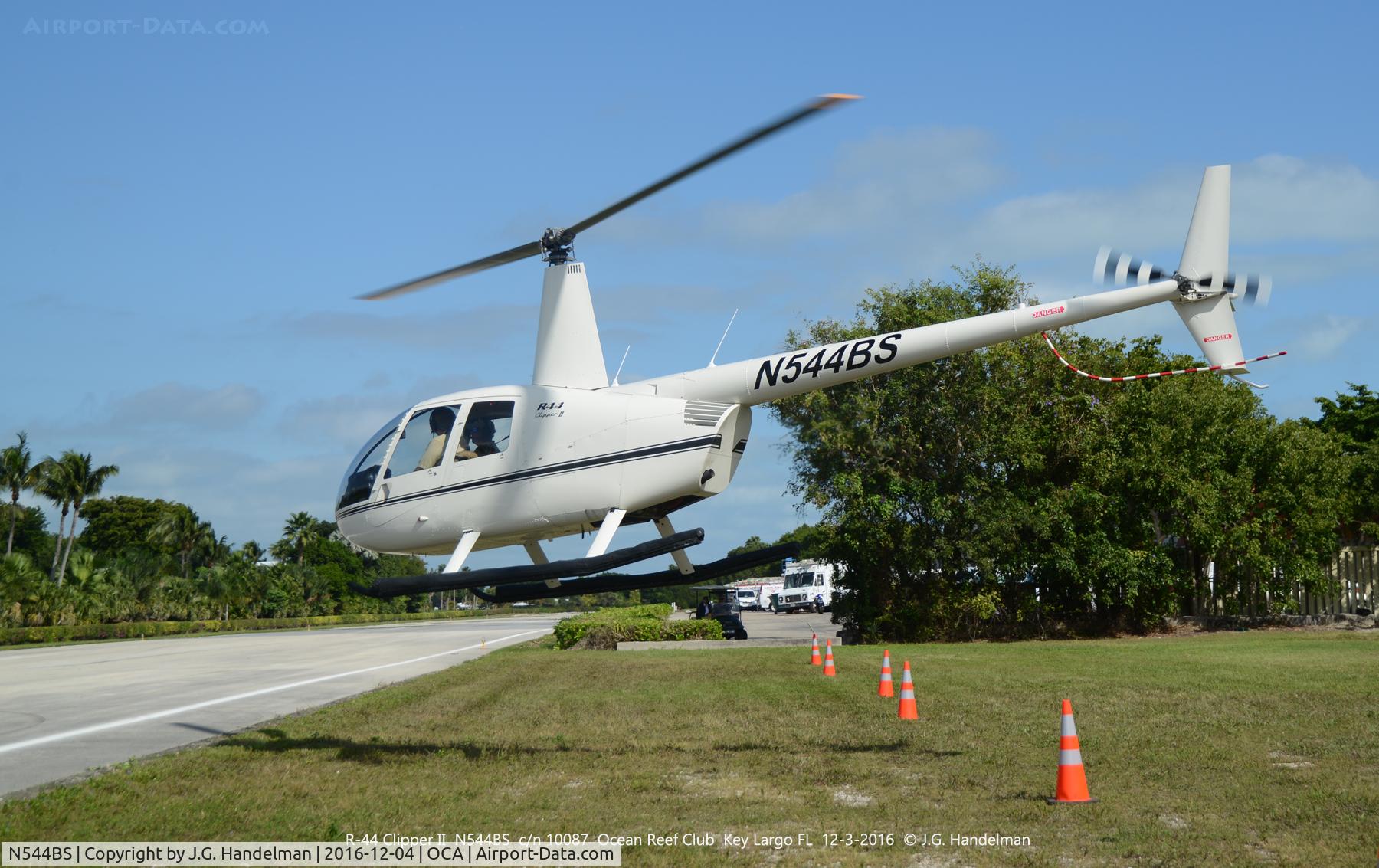 N544BS, 2003 Robinson R44 II C/N 10087, Lift off at Ocean Reef.