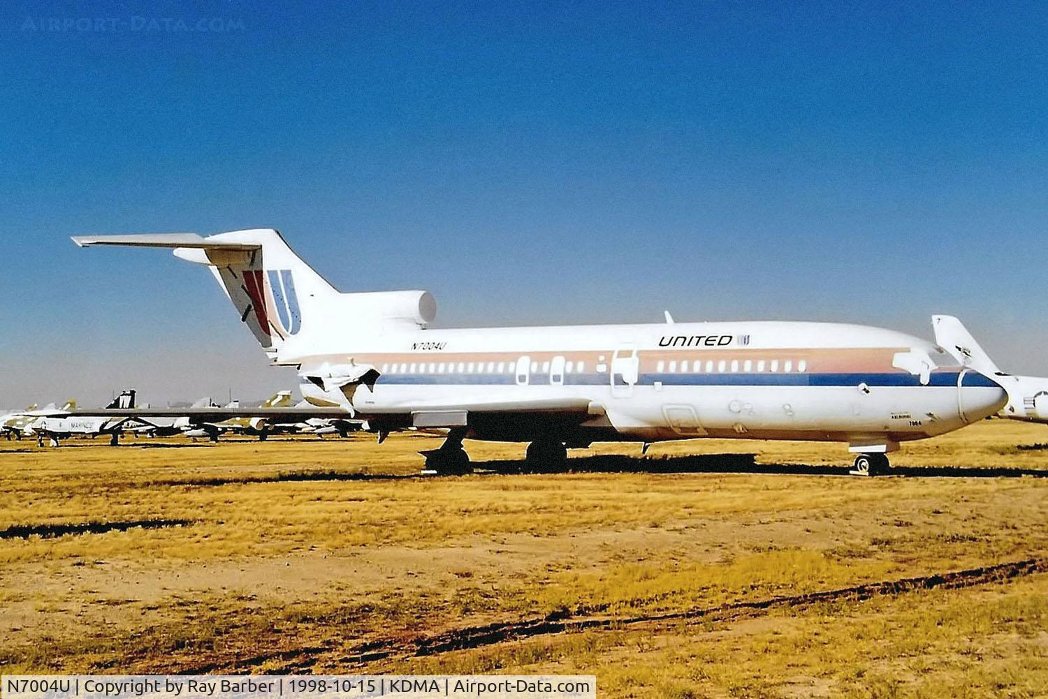 N7004U, 1963 Boeing 727-22 C/N 18296, Boeing 727-22 [18296] (Ex United Airlines) Davis Monthan AFB-AMARG~N 15/10/1998