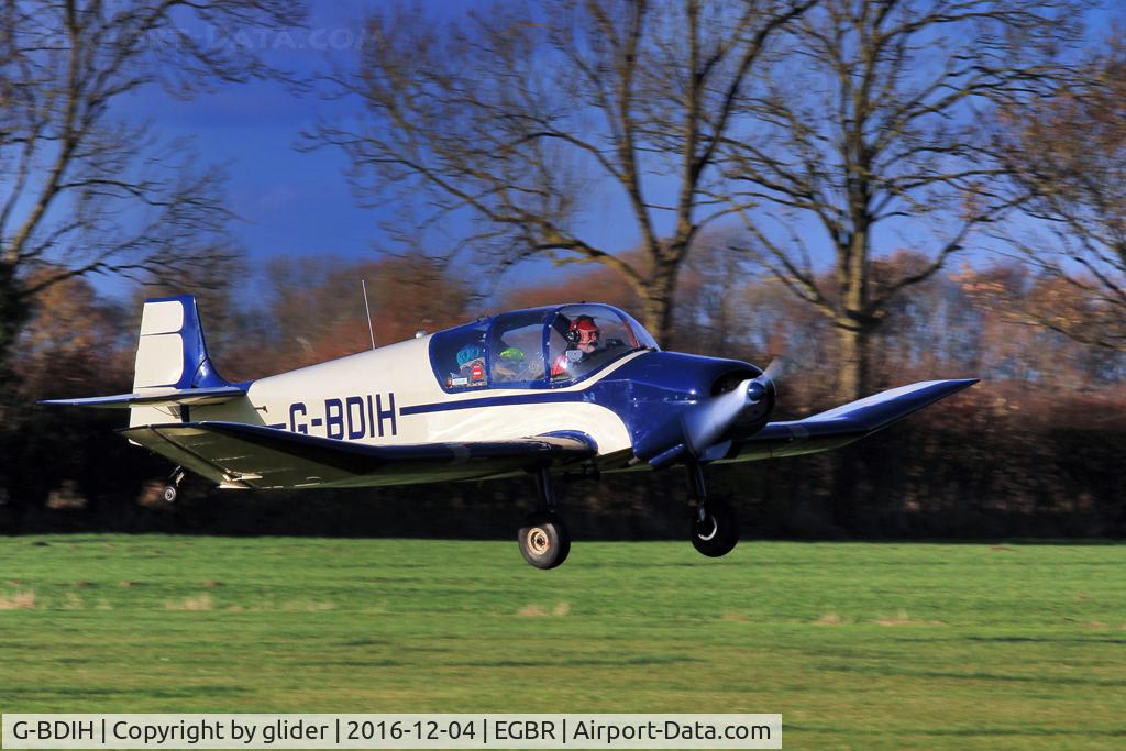 G-BDIH, 1958 SAN Jodel D-117 Grand Tourisme C/N 812, Another Jodel arriving