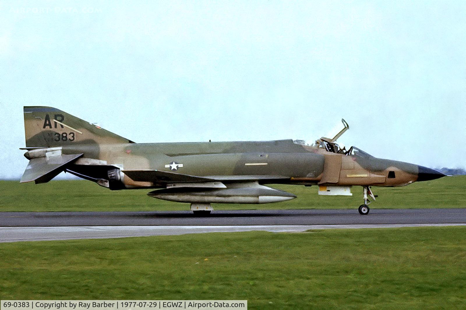 69-0383, 1969 McDonnell Douglas RF-4C Phantom II C/N 4019, McDonnell-Douglas QRF-4C Phantom II [4019] (United States Air Force) RAF Alconbury~ G 29/07/1977. From a slide.