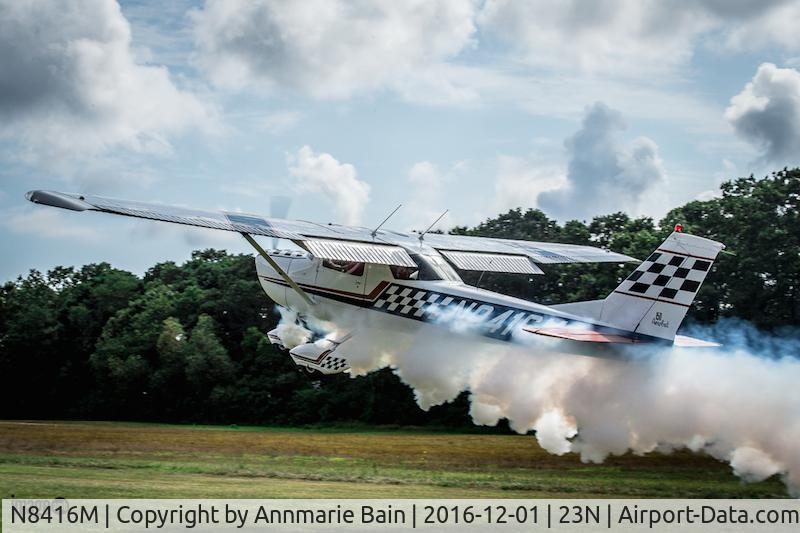 N8416M, 1969 Cessna A150K Aerobat C/N A15000116, 1970 A150K with Smoke System flying at Bayport Aerodrome 23N
Owner and Pilot Michael De Mita.  Custom Paint by TN Wings