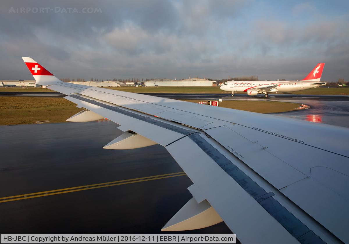 HB-JBC, 2016 Bombardier CSeries CS100 (BD-500-1A10) C/N 50012, Window view of Swiss brand new CS100 on the way to Zurich.