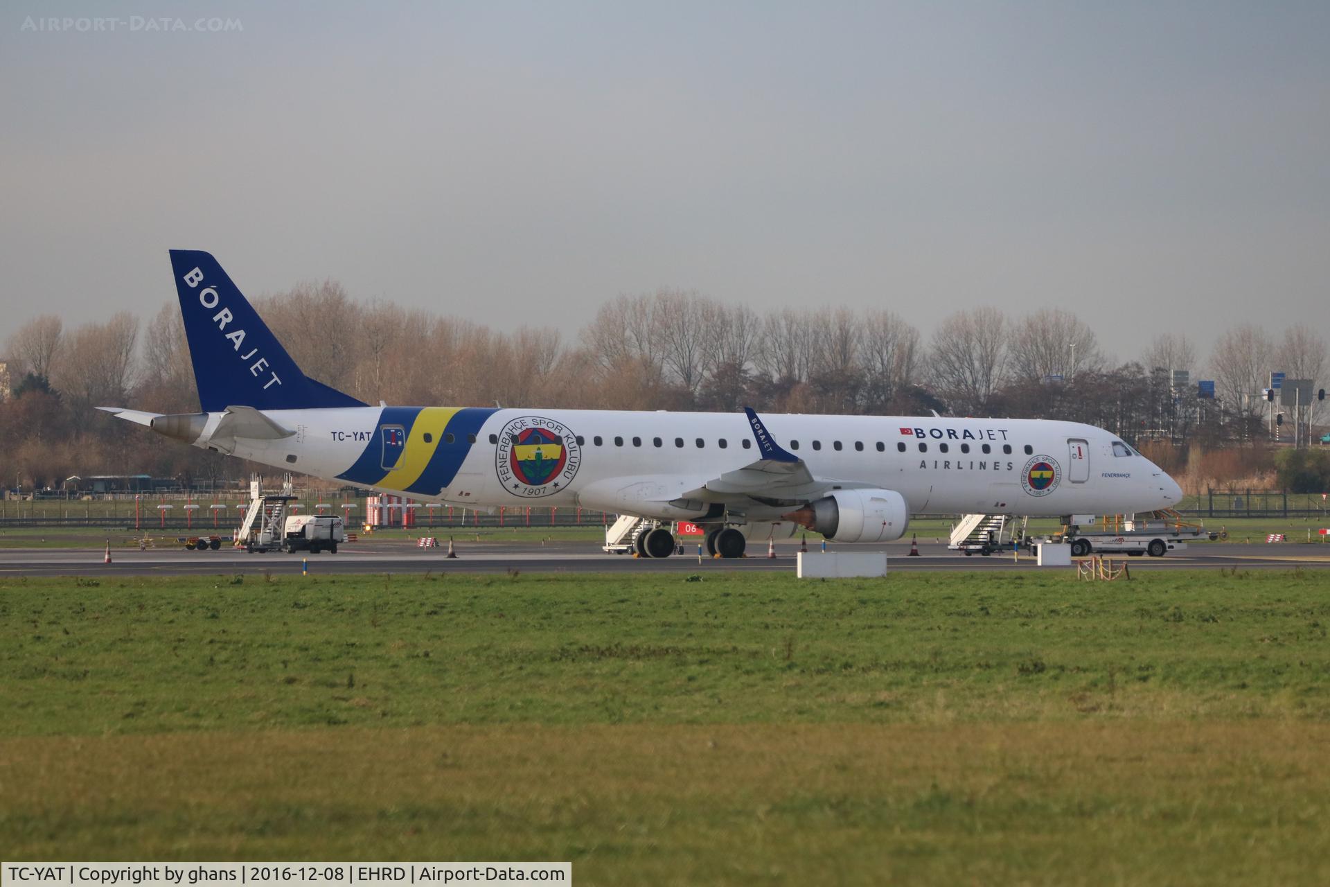 TC-YAT, 2007 Embraer 195LR (ERJ-190-200LR) C/N 19000067, Parked.