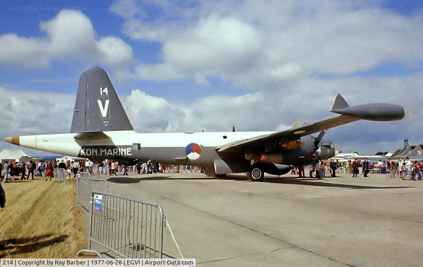 214, Lockheed SP-2H Neptune C/N 726-7269, Lockheed SP-2H Neptune [726-7269] (Royal Netherlands Navy) RAF Greenham Common~G 26/06/1977. From a slide.