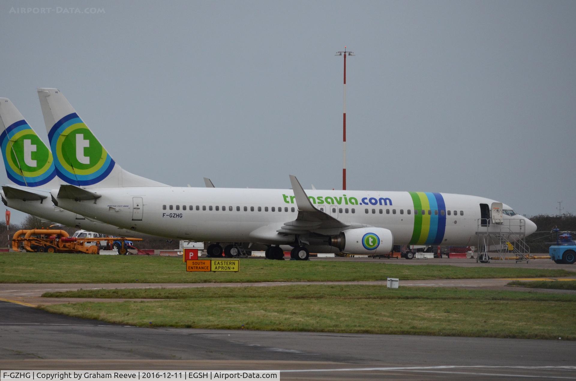 F-GZHG, 2002 Boeing 737-8K2 C/N 30650, Parked at Norwich.