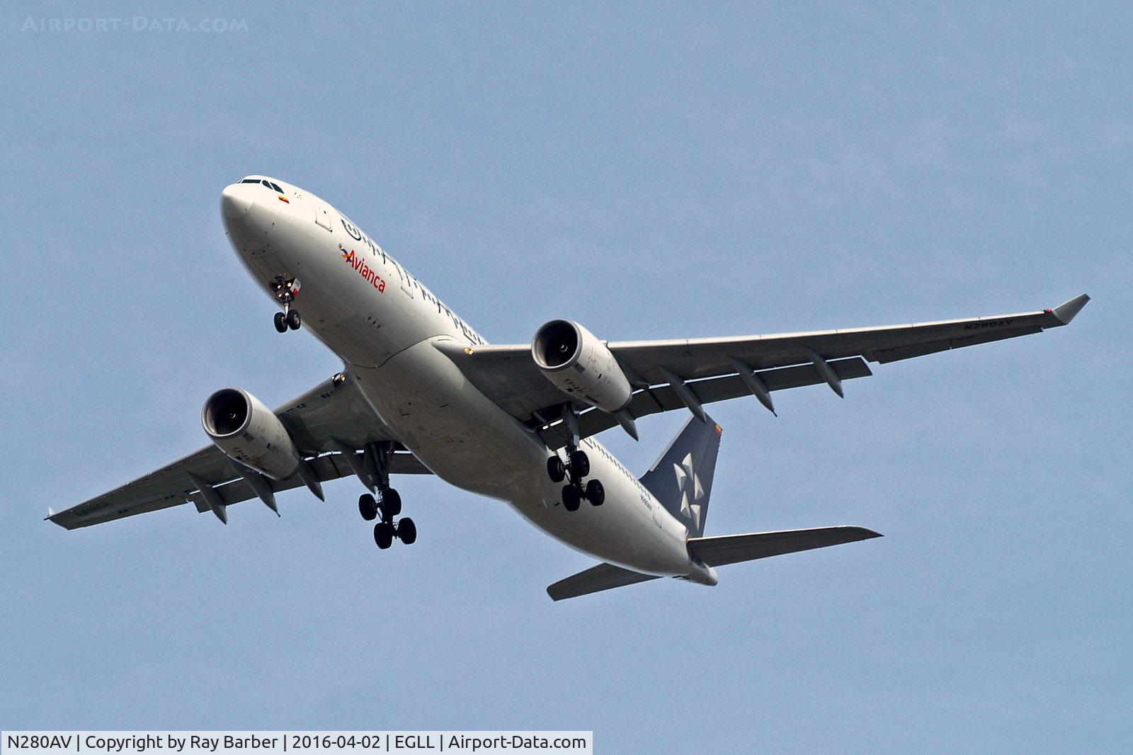 N280AV, 2013 Airbus A330-243 C/N 1400, Airbus A330-243 [1400] (Avianca) Home~G 02/04/2016. On approach 27R.