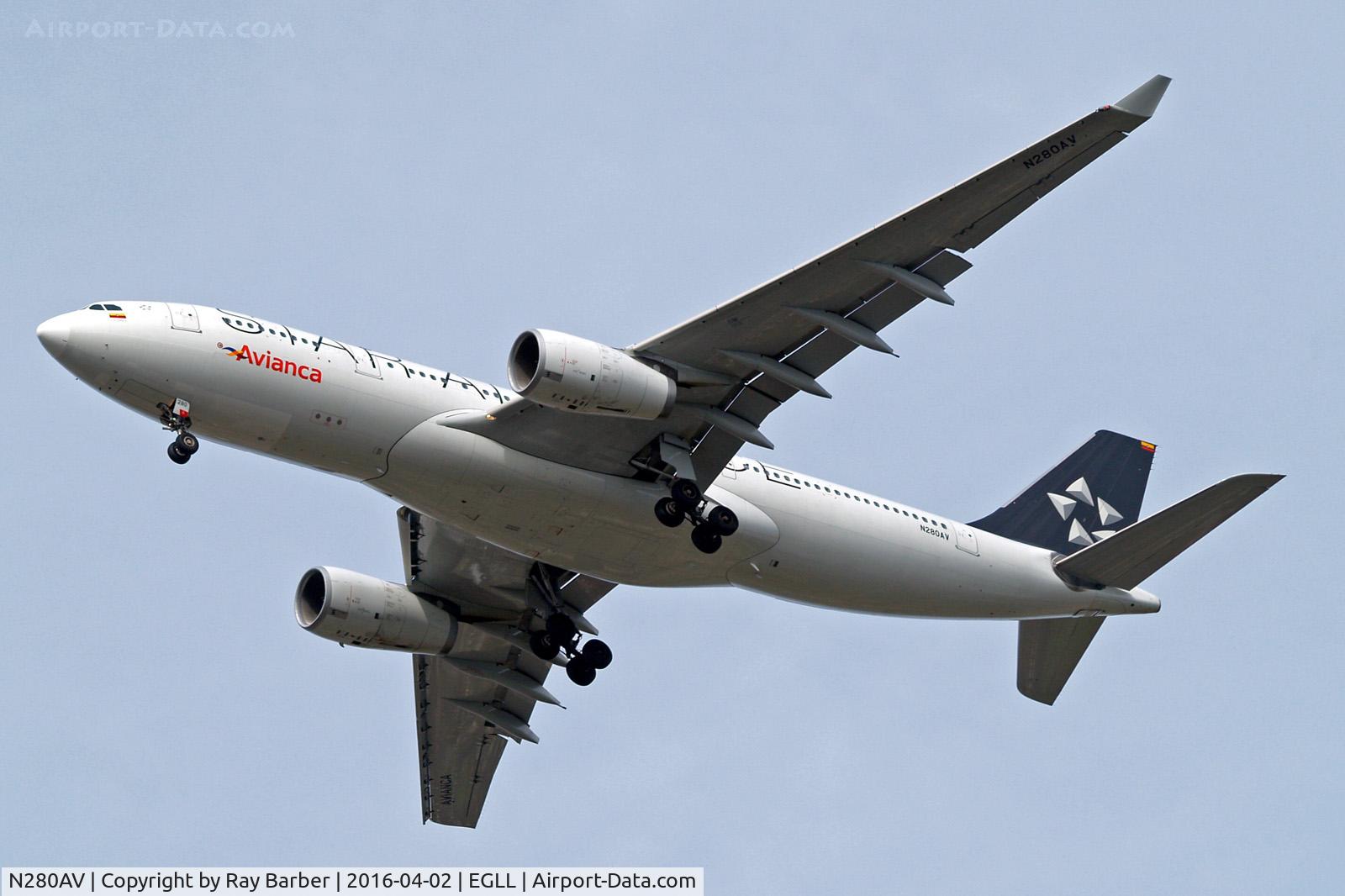 N280AV, 2013 Airbus A330-243 C/N 1400, Airbus A330-243 [1400] (Avianca) Home~G 02/04/2016. On approach 27R.