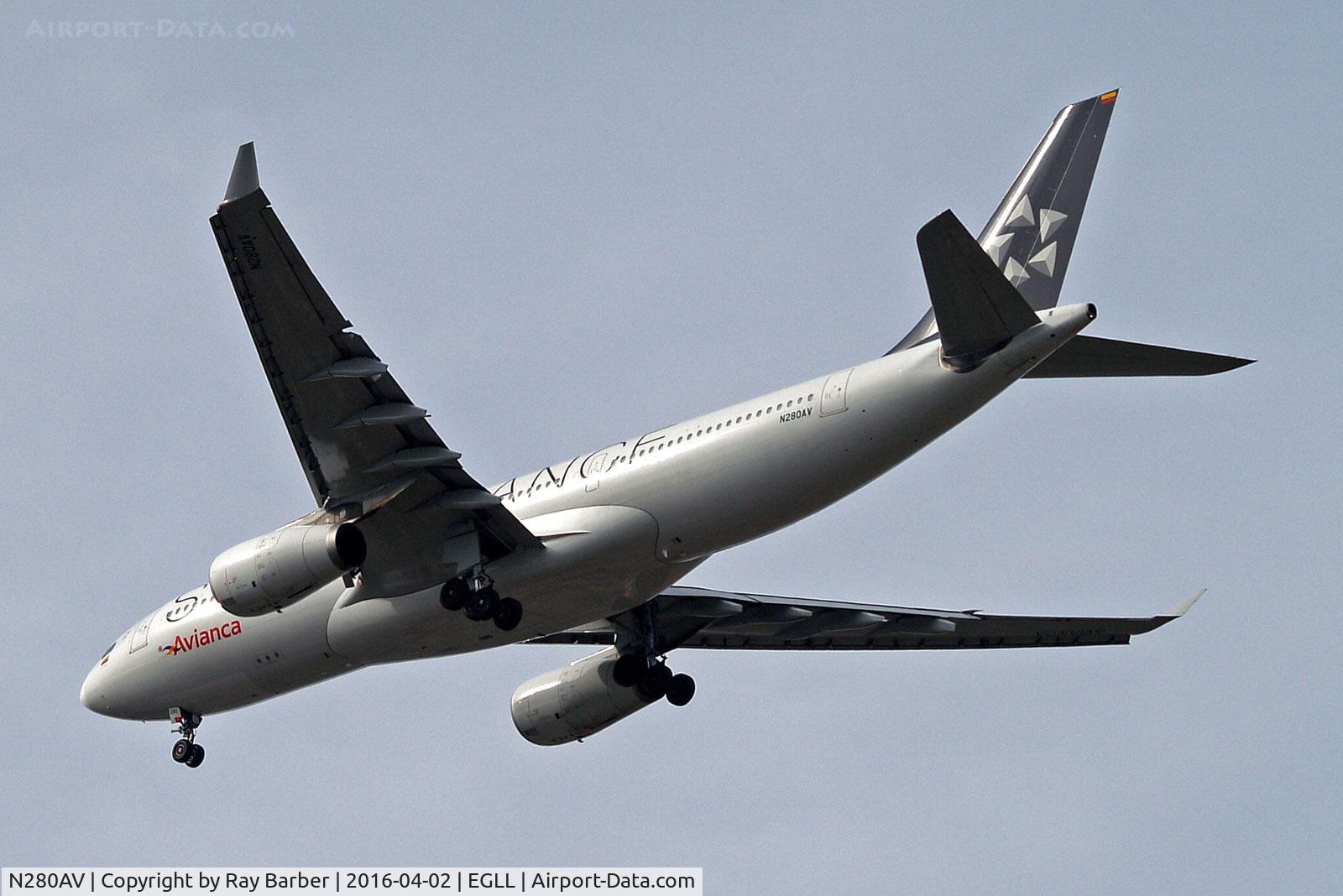 N280AV, 2013 Airbus A330-243 C/N 1400, Airbus A330-243 [1400] (Avianca) Home~G 02/04/2016. On approach 27R.