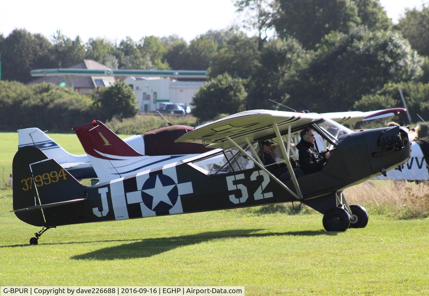 G-BPUR, 1940 Piper J3L-65 Cub C/N 4708, G BPUR at the Auster Flyin Popham