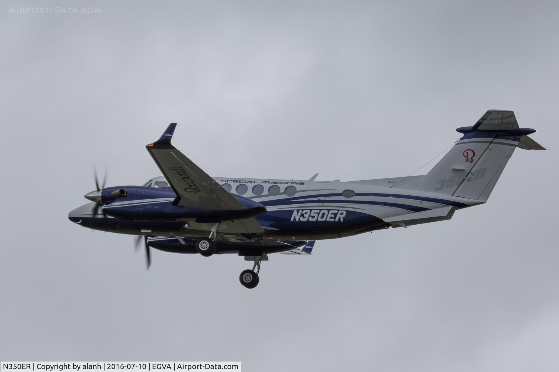 N350ER, Beechcraft 350ER King Air C/N FL-1046, Departing RIAT 2016, early on Sunday morning