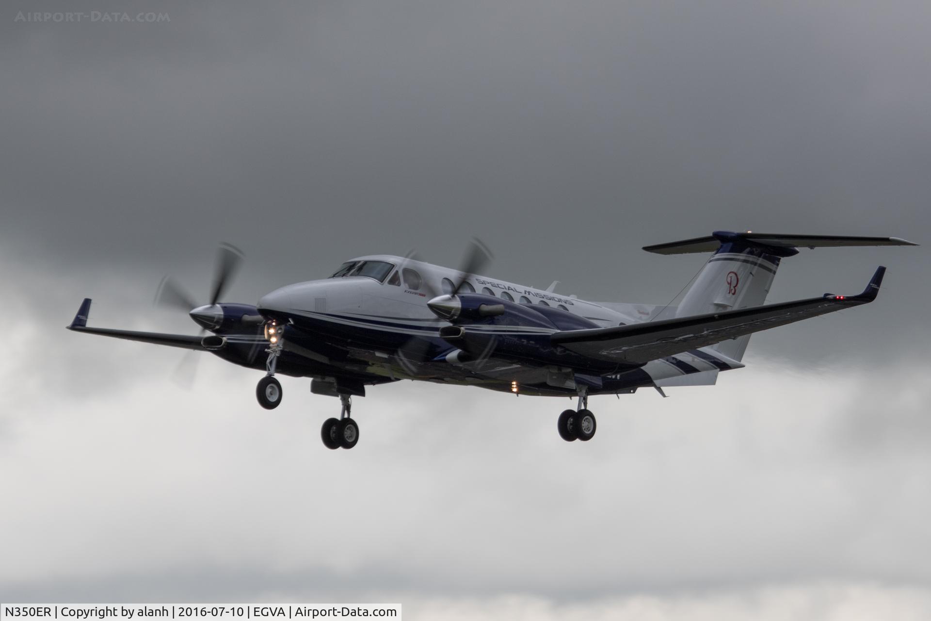 N350ER, Beechcraft 350ER King Air C/N FL-1046, Departing RIAT 2016, early on Sunday morning