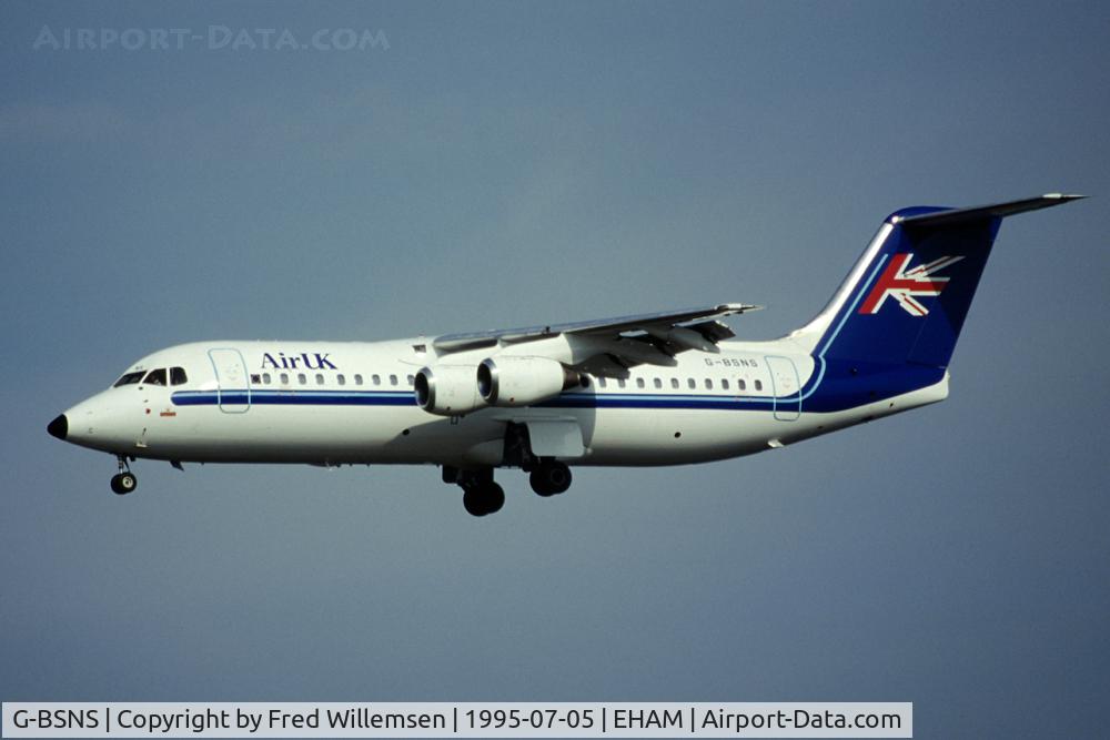 G-BSNS, 1990 British Aerospace BAe.146-300 C/N E3169, AirUK
