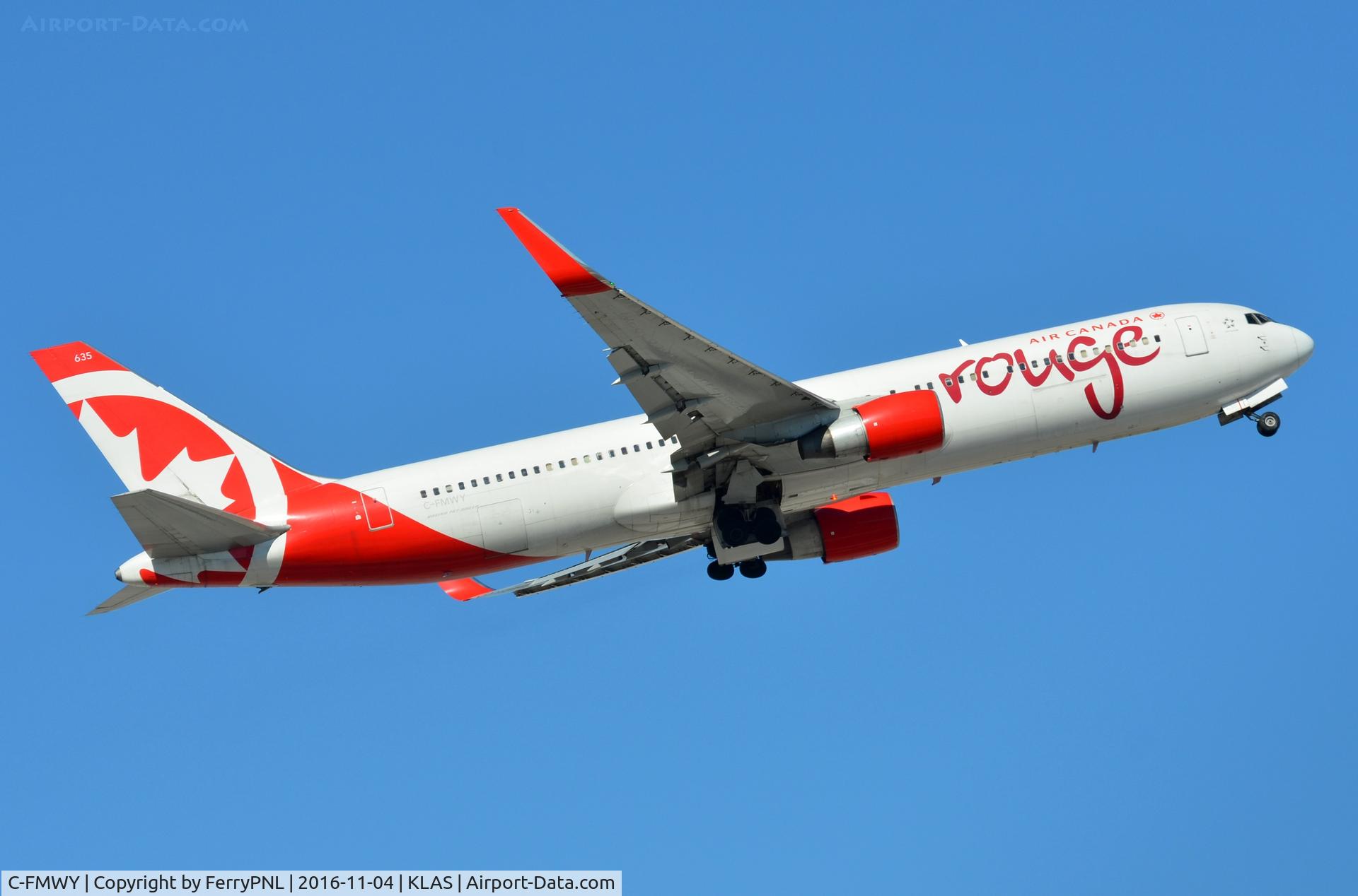 C-FMWY, 1995 Boeing 767-333/ER C/N 25587, Rouge B763 starting its return flight to YYZ.