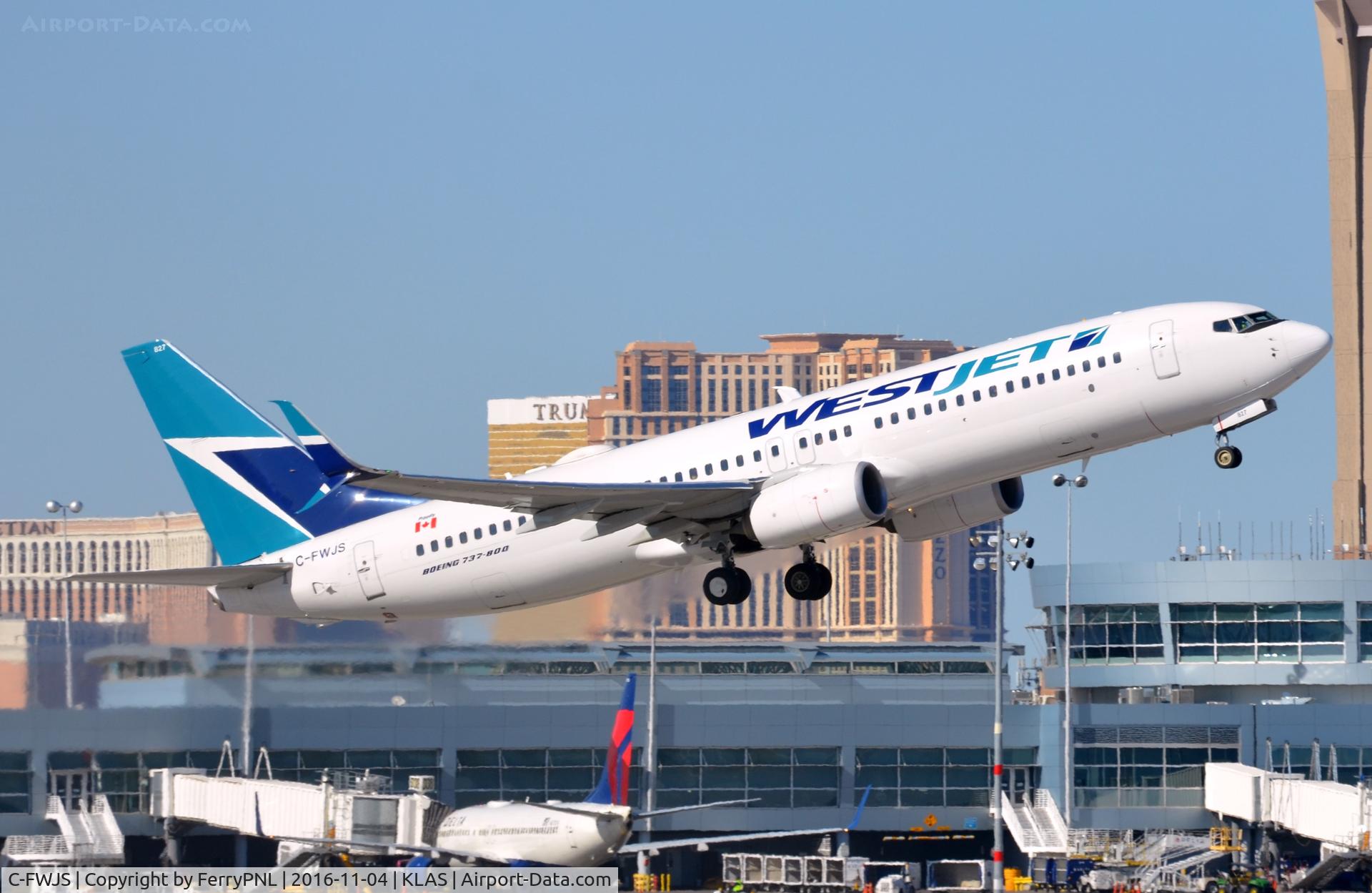 C-FWJS, 2014 Boeing 737-8CT C/N 39076, Westjet B738 departing.