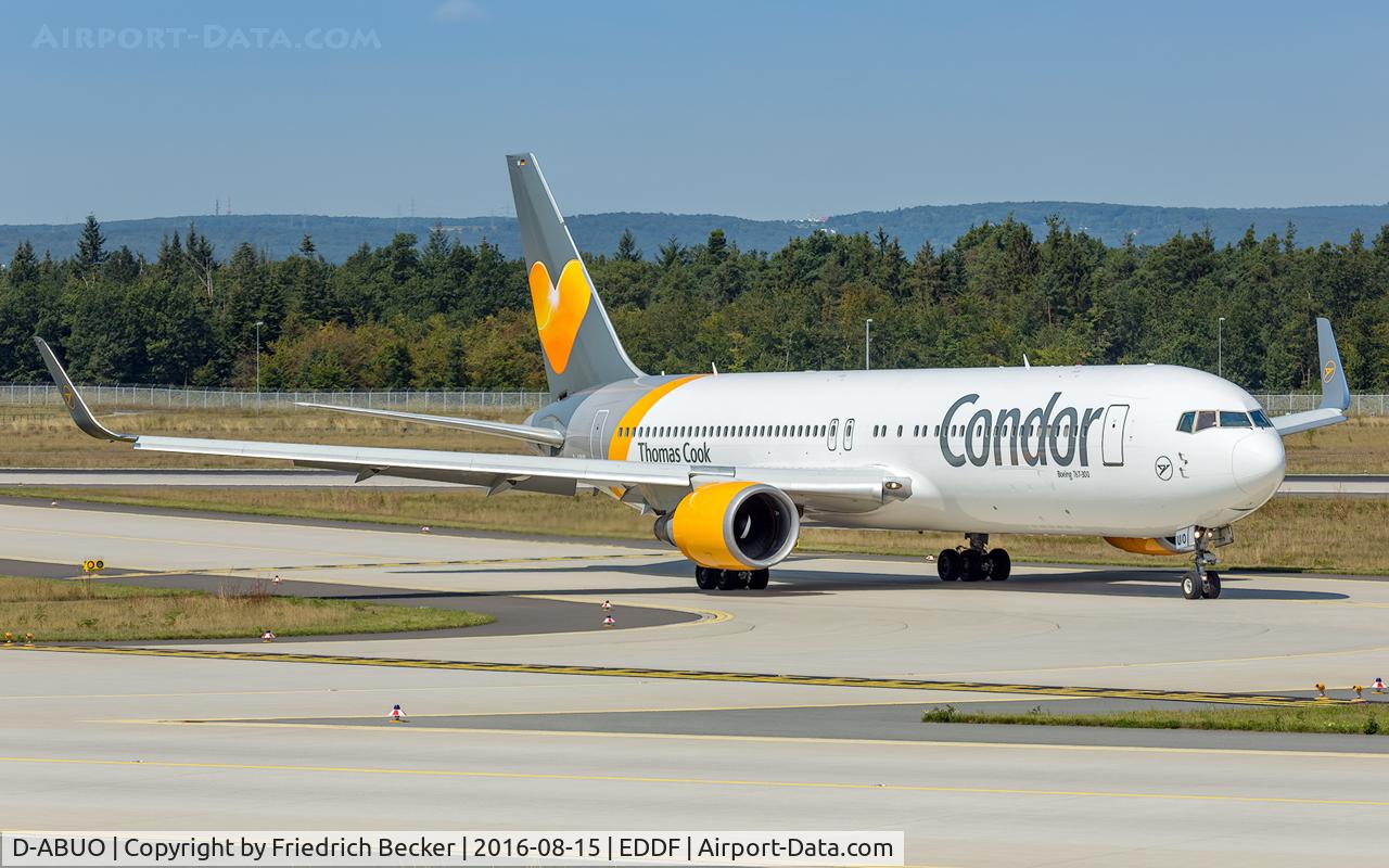 D-ABUO, 2001 Boeing 767-3Q8/ER C/N 29387, taxying to the apron