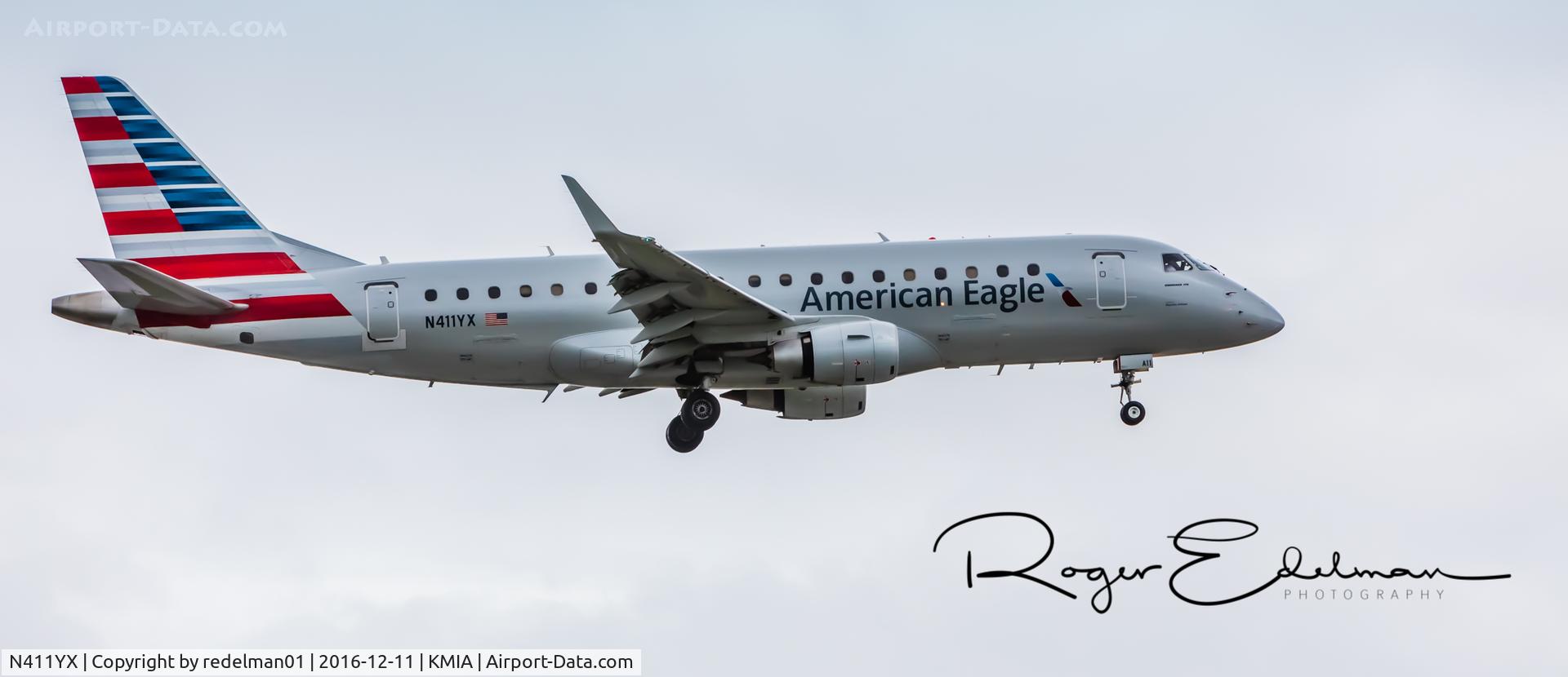 N411YX, 2013 Embraer 175LR (ERJ-170-200LR) C/N 17000374, Taken @ KMIA