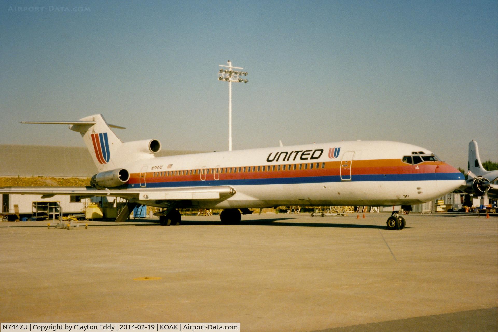 N7447U, 1979 Boeing 727-222 C/N 21901, Oakland Airport 1990's