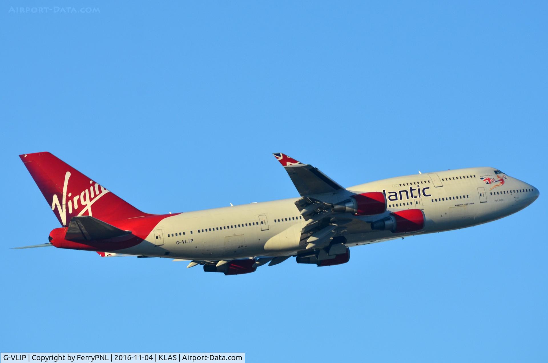 G-VLIP, 2001 Boeing 747-443 C/N 32338, Virgin B744 departing LAS