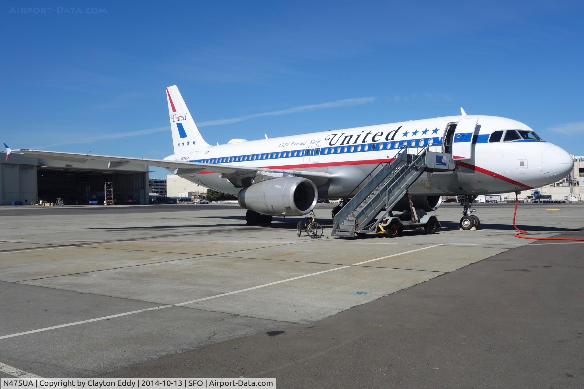N475UA, 2001 Airbus A320-232 C/N 1495, SFO 2014
