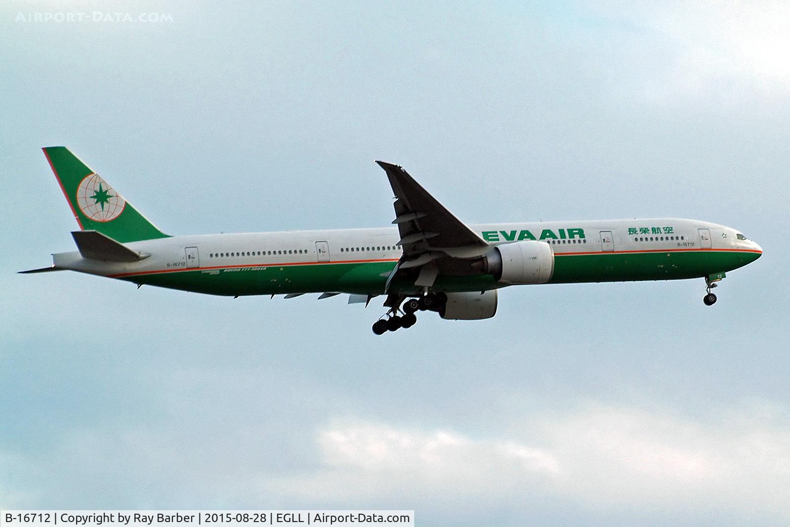 B-16712, 2008 Boeing 777-35E/ER C/N 33755, Boeing 777-35EER [33755] (EVA Air) Home~G 28/08/2015. On approach 27L.