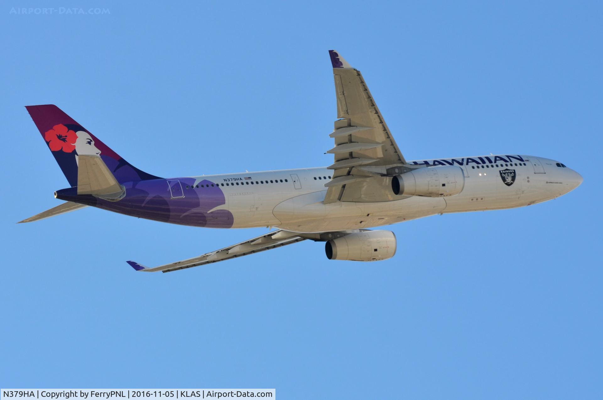 N379HA, 2015 Airbus A330-243 C/N 1672, Hawaiian A332 morning departure to HNL.
