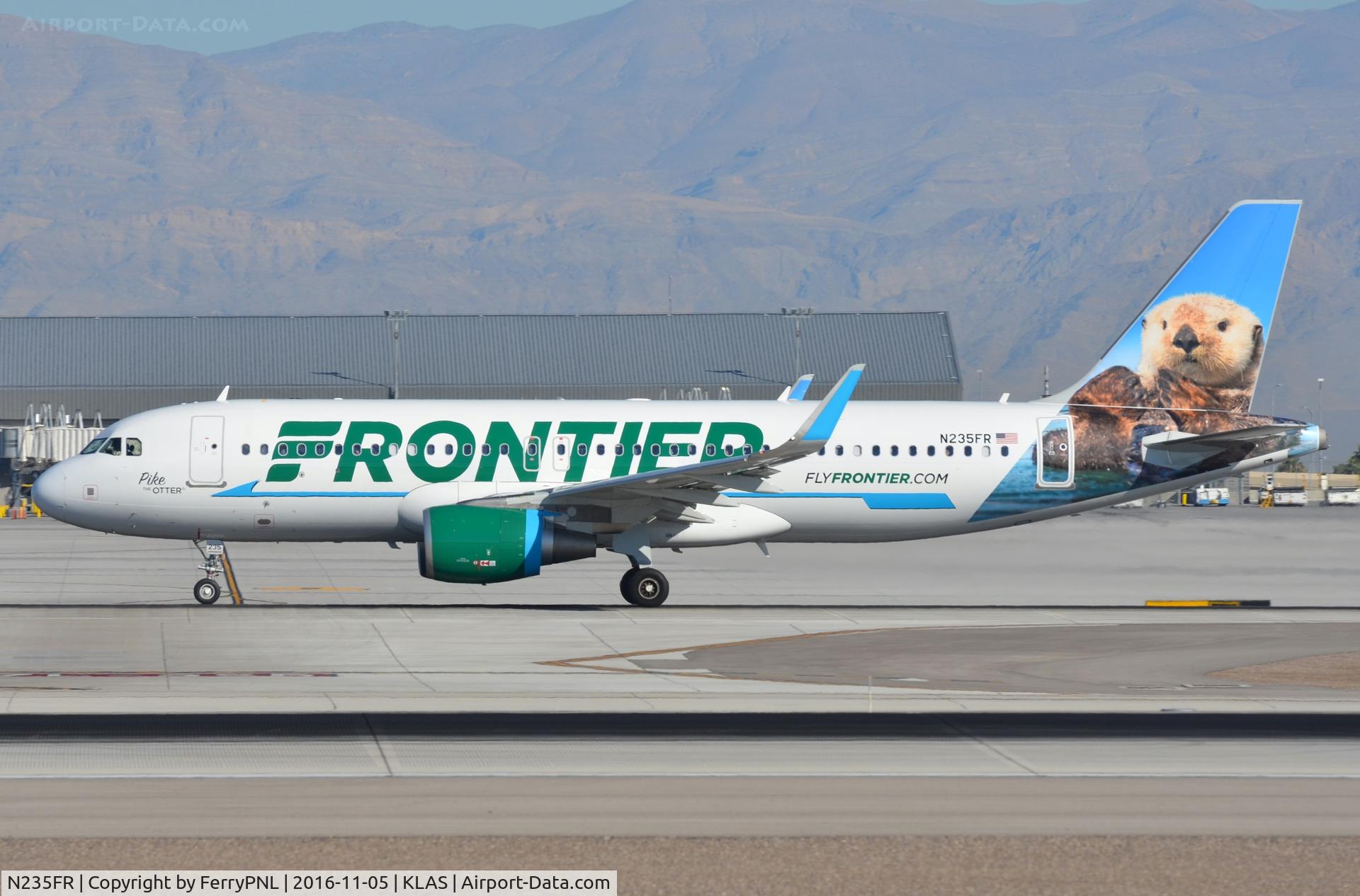 N235FR, 2016 Airbus A320-214 C/N 7272, Pike the Otter departs LAS