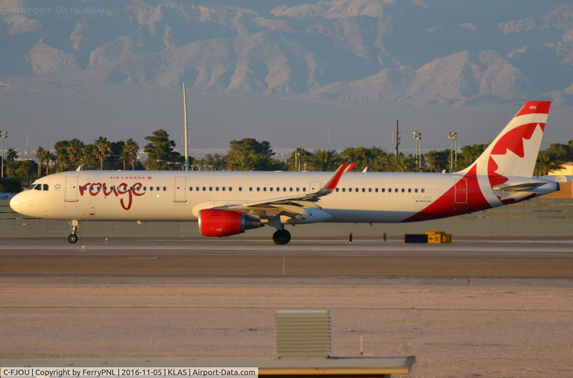 C-FJOU, 2015 Airbus A321-211 C/N 6873, Rouge A321 departing for its 2nd rotation today.