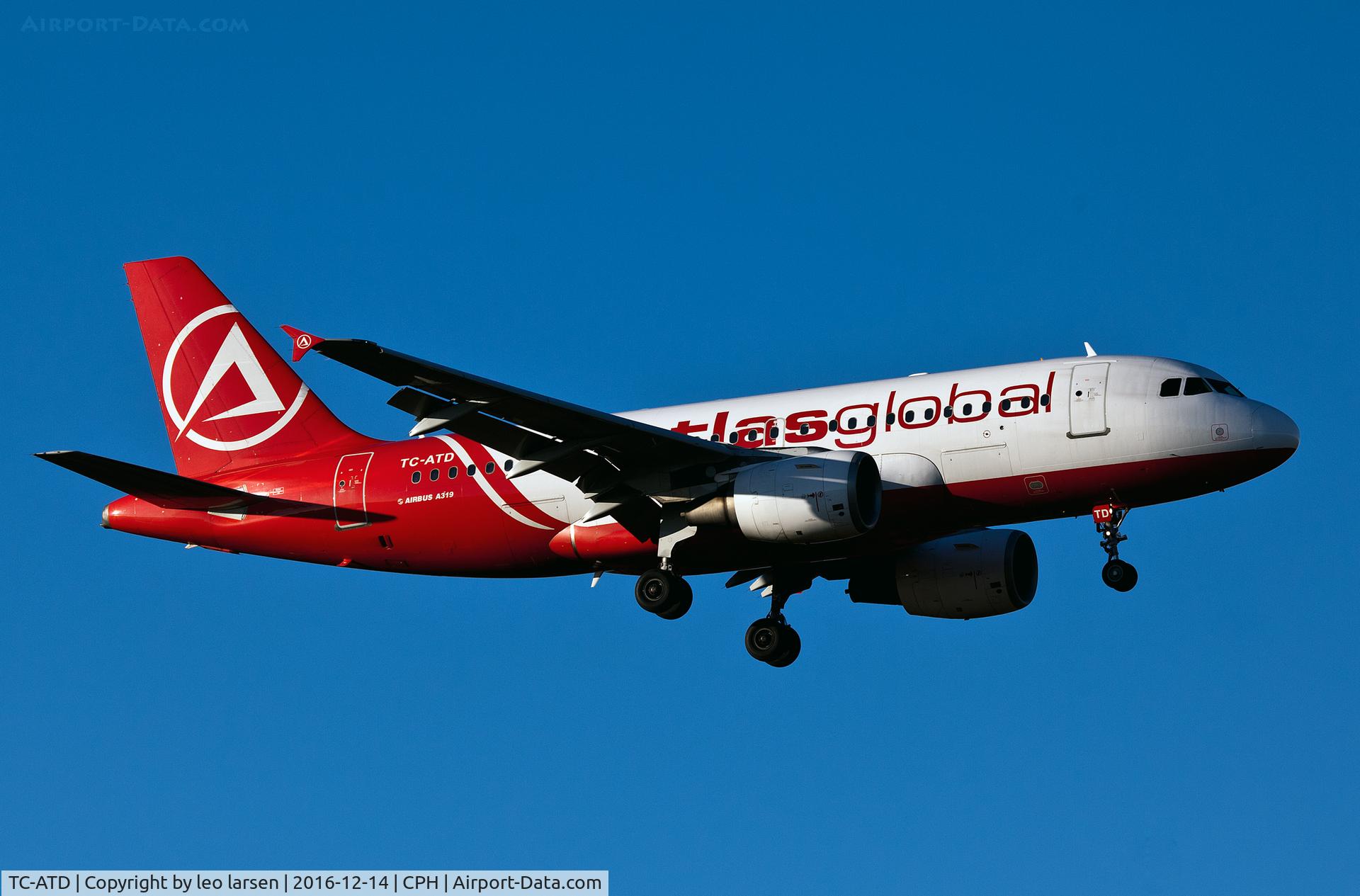 TC-ATD, 1999 Airbus A319-112 C/N 1124, Copenhagen 14.12.16 app to R-04L